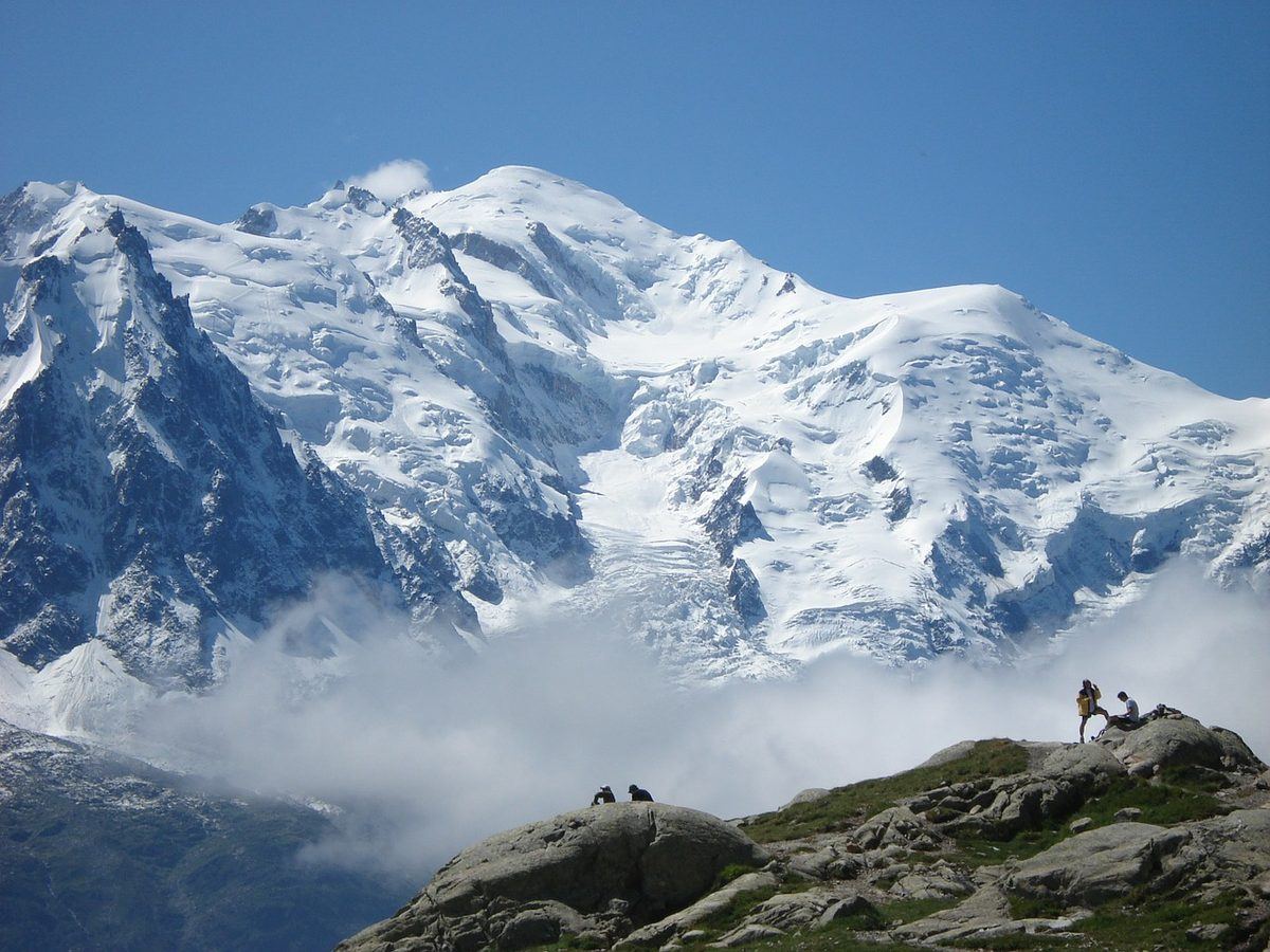 Mont Blanc together with Aiguille du Midi.