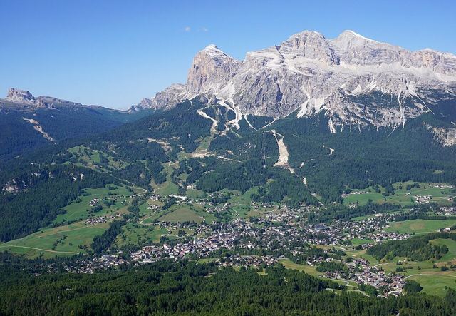 Cortina d'Ampezzo seen from Faloria