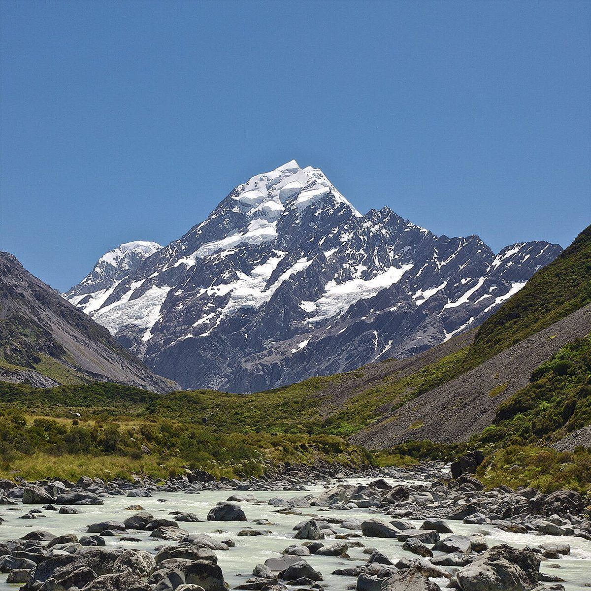 Aoraki / Mount Cook, as seen from Hooker Valley, New Zealand.