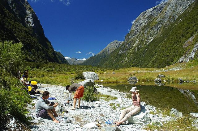 Wanderer am Milford Track