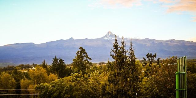 A Long shot of the Great Mount Kenya taken from the small town of Nanyuki-Kenya
