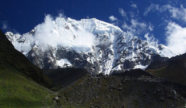 View of Salcantay (mountain near Cuzco, Peru), from the southwest.